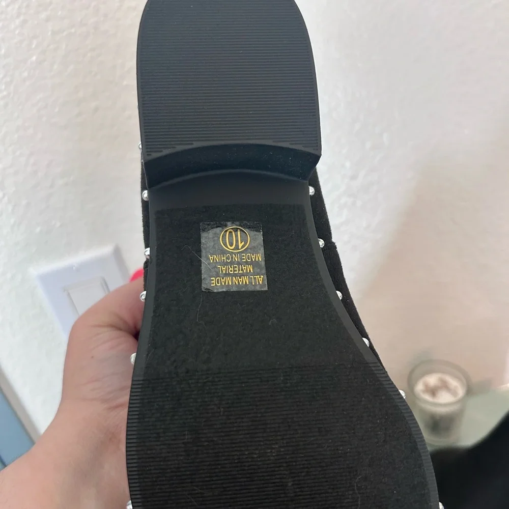 Brand new size 10 studded black booties